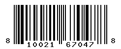 UPC barcode number 810021670478