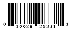 UPC barcode number 810028293311