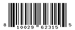 UPC barcode 810029623155