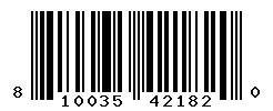 UPC barcode number 810035421820