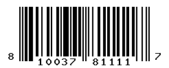 UPC barcode number 810037811117