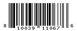 UPC barcode number 810039110676