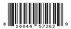 UPC barcode number 810044572629