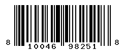 UPC barcode number 810046982518