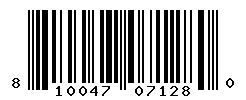 UPC barcode number 810047071280