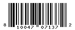 UPC barcode number 810047071372