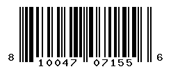 UPC barcode number 810047071556