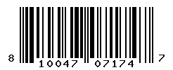 UPC barcode number 810047071747