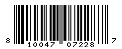 UPC barcode number 810047072287