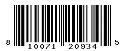 UPC barcode 810071209345