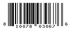 UPC barcode number 810078030676