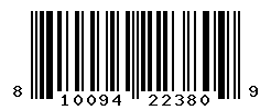 UPC barcode number 810094223809