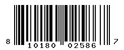 UPC barcode number 810180025867