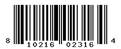 UPC barcode number 810216023164