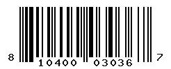 UPC barcode number 810400030367