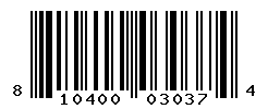UPC barcode number 810400030374