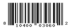UPC barcode number 810400030602