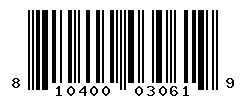 UPC barcode number 810400030619