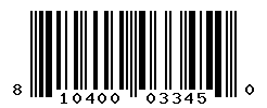 UPC barcode number 810400033450