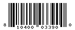 UPC barcode number 810400033900
