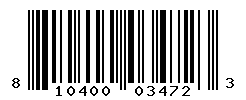 UPC barcode number 810400034723