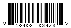 UPC barcode number 810400034785