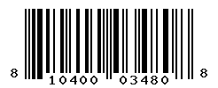 UPC barcode number 810400034808