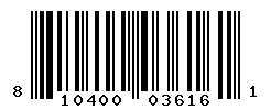 UPC barcode number 810400036161