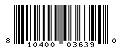 UPC barcode number 810400036390