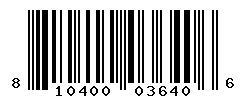 UPC barcode number 810400036406
