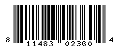 UPC barcode number 811483023604