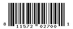 UPC barcode number 811572027001