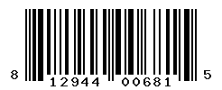 UPC barcode number 812944006815