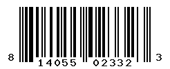 UPC barcode number 814055023323