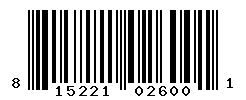 UPC barcode number 815221026001