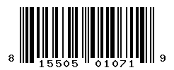UPC barcode number 815505010719