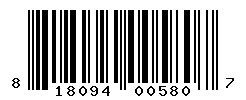 UPC barcode number 818094005807