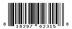 UPC barcode number 818297023158