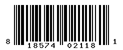 UPC barcode number 818574021181