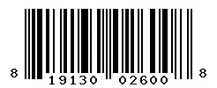 UPC 819130026008 barcode image