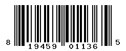 UPC barcode number 819459011365