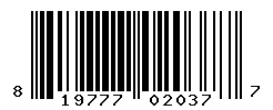 UPC barcode number 819777020377