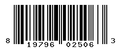 UPC barcode number 819796025063