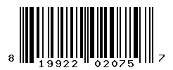 UPC barcode number 819922020757