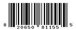 UPC barcode number 820650811555