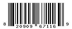 UPC barcode 820909671169