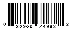 UPC 820909749622 barcode image