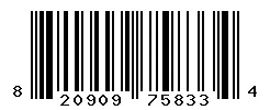 UPC barcode 820909758334