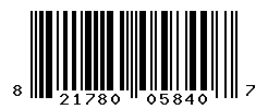 UPC barcode number 821780058407