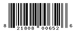 UPC barcode number 821808006526
